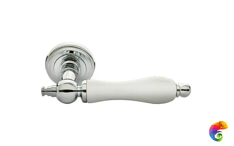 Ручка дверная MH-42-CLASSIC хром/белый  MSK-9011399