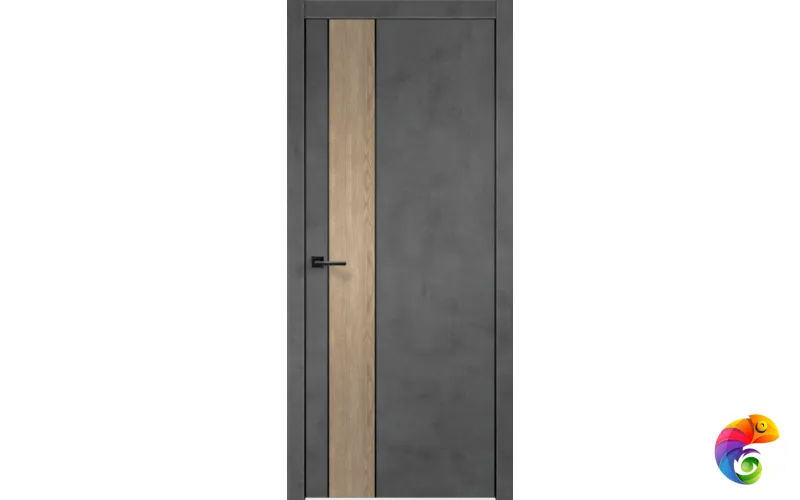 Дверное полотно Экошпон TECHNO BLACK DUO 2 700х2000 цвет Муар темно-серый Левое/Правое VD081125