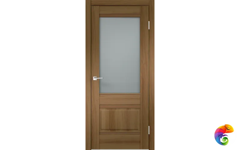 Дверное полотно Экошпон ALTO 2V 900х2000 цвет Орех Золотой стекло Мателюкс Левое/Правое