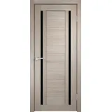 Дверное полотно Экошпон DUPLEX 2 900х2000 цвет Капучино стекло Лакобель черное Левое/Правое VD011536