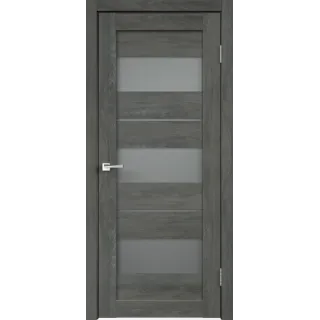 Дверное полотно Экошпон DUPLEX 12 600х2000 цвет Дуб шале графит стекло Мателюкс Левое/Правое VD013728