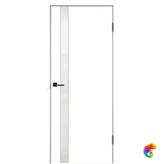 Дверное полотно Эмаль SCANDI 1 Z1 600х2000 цвет Белый стекло Лакобель белое Левое/Правое VD1001003