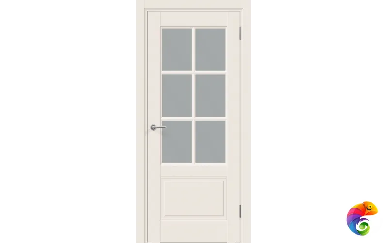 Дверное полотно Эмаль SCANDI 32V 600х2000 цвет Слоновая кость стекло Мателюкс Левое/Правое VD1003485