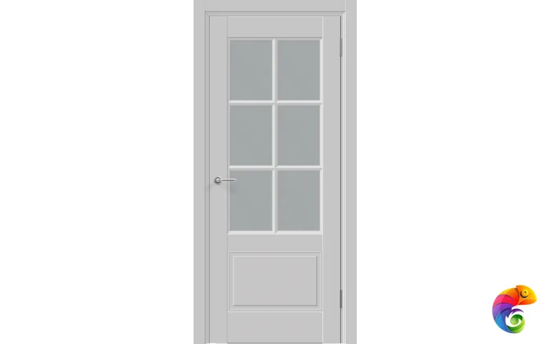 Дверное полотно Эмаль SCANDI 32V 700х2000 цвет Светло-серый стекло Мателюкс Левое/Правое VD1004318