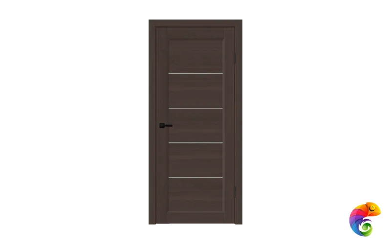 Дверное полотно SOFTWOOD STYLE 1 со стеклом 800х2000 цвет Орех американский шоколад стекло Мателюкс Левое/Правое VD162420