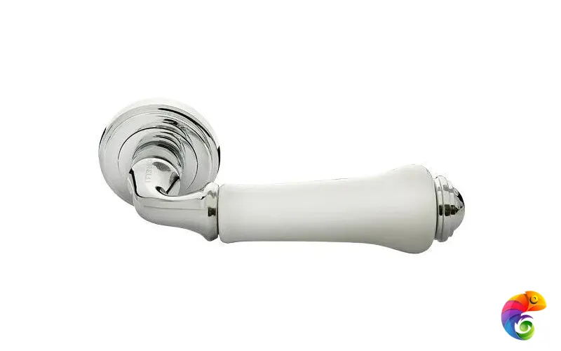 Ручка дверная MH-41-CLASSIC хром/белый  MSK-9011395