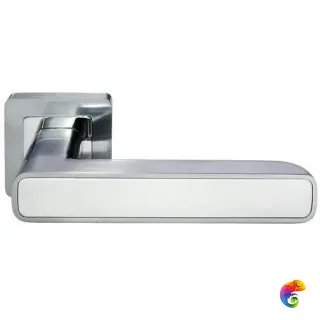 Ручка дверная "Flex" MH-44 S55 хром матовый/белый  MSK-9012224