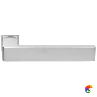 Ручка дверная, с невидимой квадратной розеткой HORIZONT-SM хром матовый  MSK-9012730