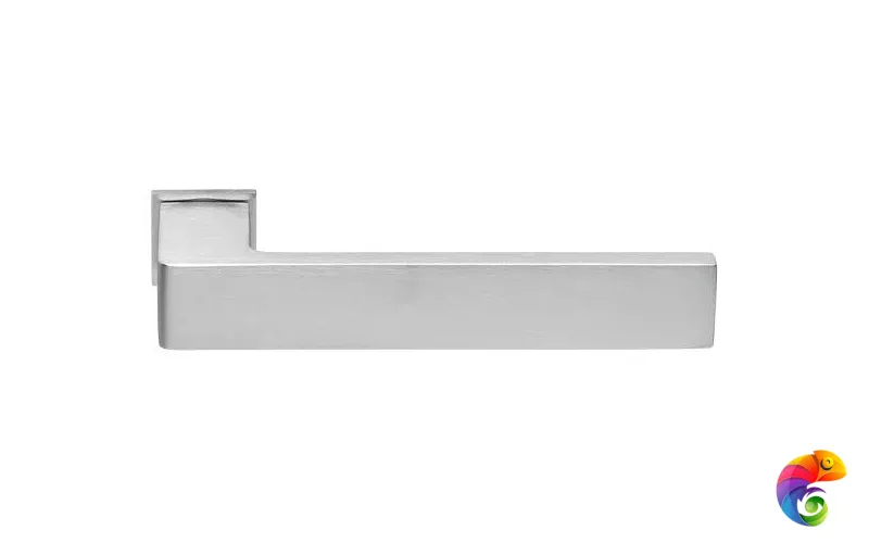 Ручка дверная, с невидимой квадратной розеткой HORIZONT-SM хром матовый  MSK-9012730