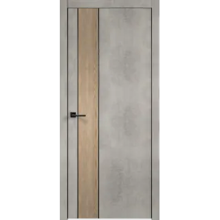 Дверное полотно Экошпон TECHNO BLACK DUO 2 700х2000 цвет Муар светло-серый Левое/Правое VD081134