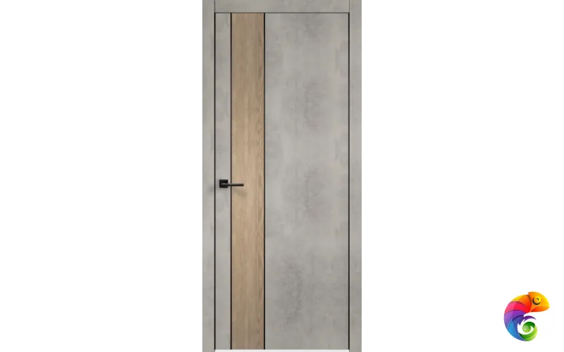 Дверное полотно Экошпон TECHNO BLACK DUO 2 700х2000 цвет Муар светло-серый Левое/Правое VD081134