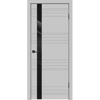 Дверное полотно Эмаль SCANDI N Z1 700х2000 цвет Светло-серый стекло Лакобель черное Левое/Правое VD1000222