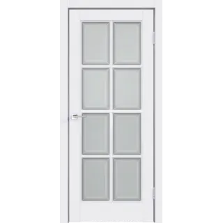 Дверное полотно Эмаль SCANDI 4V 900х2000 цвет Белый стекло Мателюкс, Английская решетка Левое/Правое VD1001645
