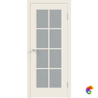 Дверное полотно Эмаль SCANDI 4V 700х2000 цвет Слоновая кость стекло Мателюкс Левое/Правое VD1004871