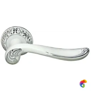 Ручка дверная "Giuseppe MH-22 белая эмаль/хром  MSK-9011971