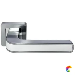 Ручка дверная "EON" MH-46 S55 хром матовый/белый  MSK-9012225