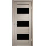 Дверное полотно Экошпон DUPLEX 5 600х2000 цвет Капучино стекло Лакобель черное Левое/Правое VD010672
