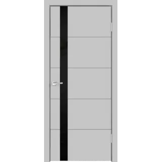 Дверное полотно Эмаль SCANDI F Z1 800х2000 цвет Светло-серый стекло Лакобель черное Левое/Правое VD1000170