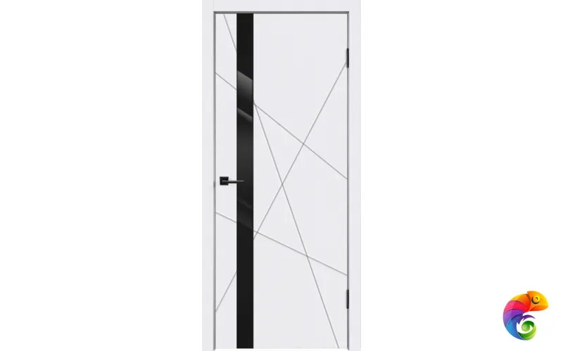 Дверное полотно Эмаль SCANDI S Z1 700х2000 цвет Белый стекло Лакобель черное Левое/Правое VD1000236