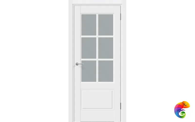 Дверное полотно Эмаль SCANDI 32V 800х2000 цвет Белый стекло Мателюкс Левое/Правое VD1003256