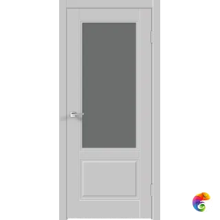 Дверное полотно Эмаль SCANDI 2V 800х2000 цвет Светло-серый стекло Мателюкс Графит Правое VD1003297