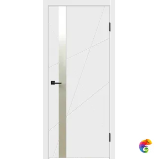 Дверное полотно Эмаль SCANDI S Z1 800х2000 цвет Белый зеркало Матированное Левое/Правое VD1003523