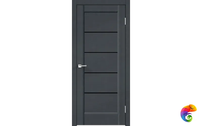 Дверное полотно SoftTouch SoftTouch PREMIER 1 900х2000 цвет Ясень графит структурный стекло Лакобель черное Левое/Правое VD1036595