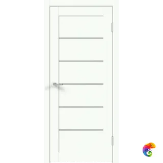 Дверное полотно EMALUX LINEA 1 800х2000 цвет Белый Опал стекло Мателюкс Левое/Правое VD1292788