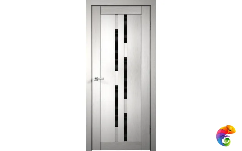 Дверное полотно 3D FLEX UNICA 7 700х2000 Цвет Белый стекло Лакобель черное Левое/Правое VD500316