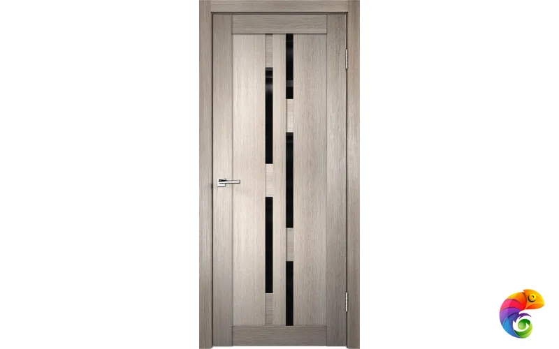 Дверное полотно 3D FLEX UNICA 7 700х2000 цвет Капучино стекло Лакобель черное Левое/Правое VD500328