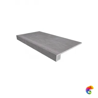 Комплект (SR01 (33x120) непол. (прямоугол. бортик) с насечками + Подступенок (14,5x120))