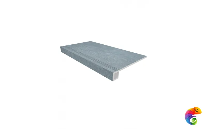 Комплект (Ступень SR02 (33x120) непол. (прямоугол. бортик) с насечками + Подступенок (14,5x120))