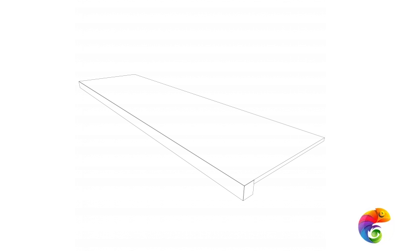 Подоконник угловой NL00 33х120 полир. без бокового выступа (правый)
