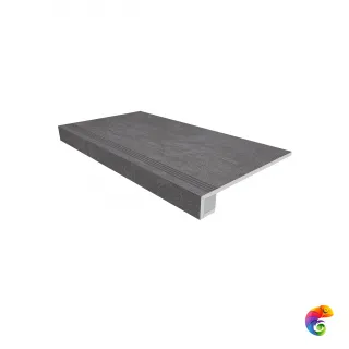 Комплект (SR06 (33x120) непол. (прямоугол. бортик) с насечками + Подступенок (14,5x120))