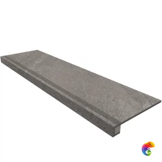 Комплект (GB02 (33x120) непол. (прямоугол. бортик) с насечками + Подступенок (14,5x120))