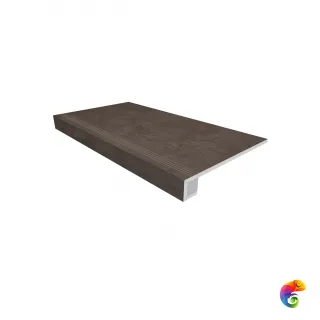 Комплект (SR07 (33x120) непол. (прямоугол. бортик) с насечками + Подступенок (14,5x120))