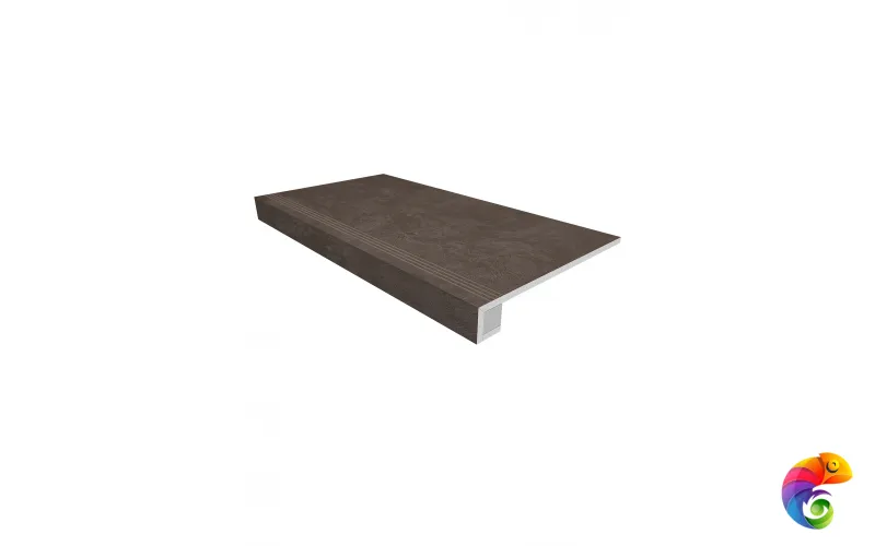 Комплект (Ступень SR07 (33x120) непол. (прямоугол. бортик) с насечками + Подступенок (14,5x120))