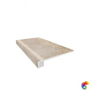 Комплект (KA03  (33x120) непол. (прямоугол. бортик) с насечками + Подступенок (14,5x120))