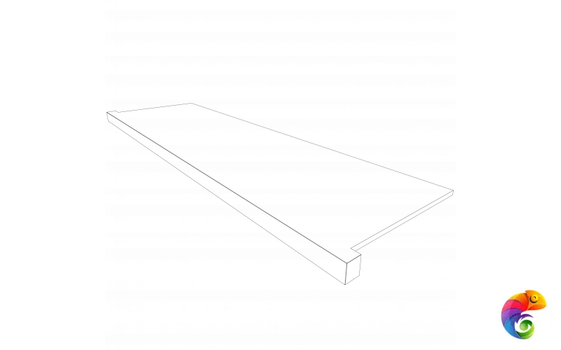 Подоконник фронтальный SM02 33х120 полир. с боковыми выступами