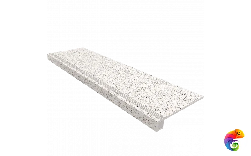 Комплект (Ступень CM00 (33x120) непол. (прямоугол. бортик) с насечками + Подступенок (14,5x120))