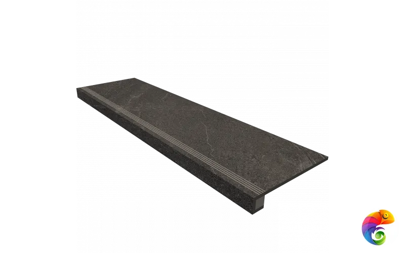 Комплект (Ступень GB03 (33x120) непол. (прямоугол. бортик) с насечками + Подступенок (14,5x120))