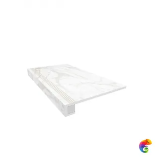 Комплект (SM02 (33x120) непол. (прямоугол. бортик) с насечками + Подступенок (14,5x120))