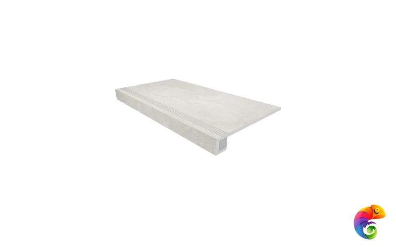 Комплект (Ступень SR00 (33x120) непол. (прямоугол. бортик) с насечками + Подступенок (14,5x120))