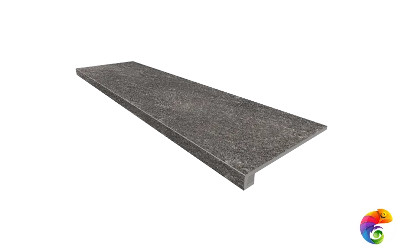 Комплект (Ступень TN02 (33x120x9) непол. (прямоугол. бортик) без насечек + Подступенок (14,5x120x9))
