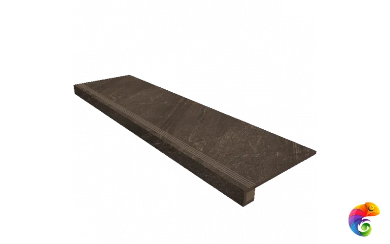 Комплект (Ступень GB04 (33x120) непол. (прямоугол. бортик) с насечками + Подступенок (14,5x120))