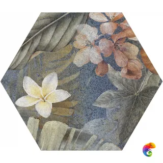 HIBISCUS Blue Matt Hexa 23,2x26,7