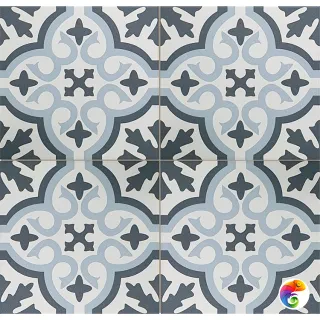 VENICE Sky Blue Black Pre-cut 45x45