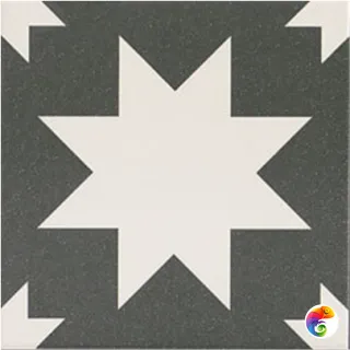 FIRED Star Black Mate 20x20