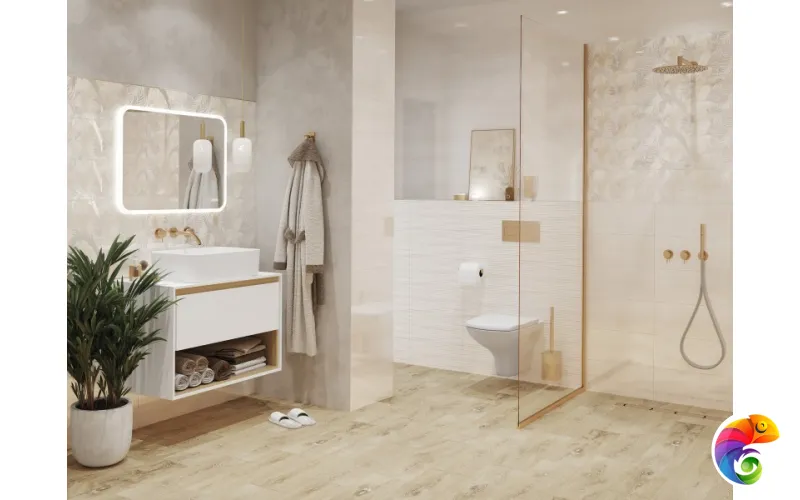 15917 Декор кер. Atria_Cers Беж. 44*20 _листья 1 \7