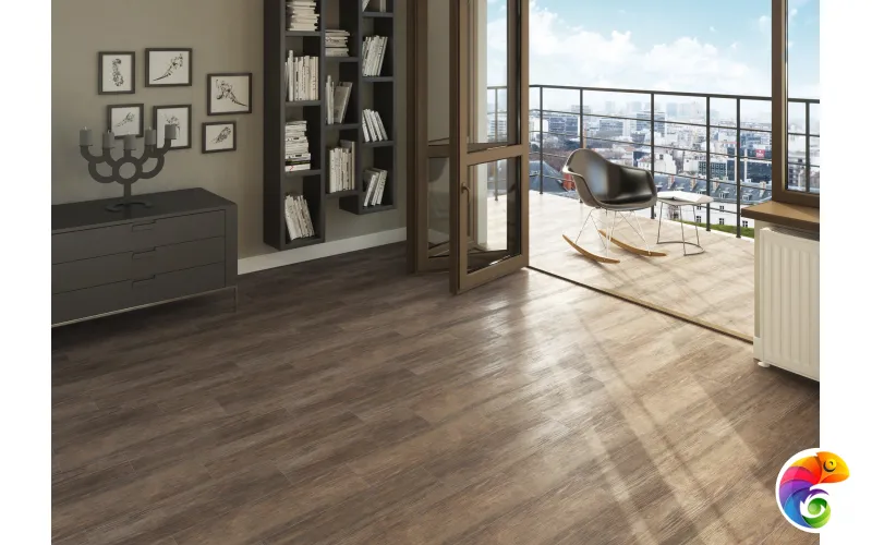 16690 Плитка грес глаз. Finwood_Cers Темно-коричневый 59,8*18,5 _рельеф 1 \77,824